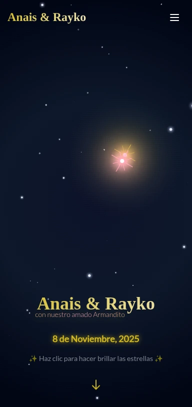 My Wedding Website mobile view